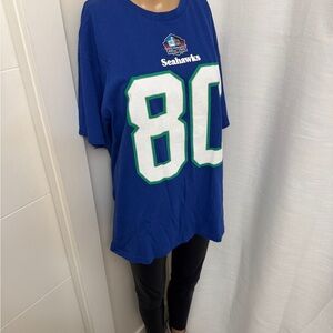 23” ptp Blue Seahawks T-Shirt with Number 80